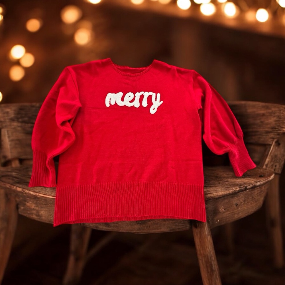 Festive Red Ladies Sweater